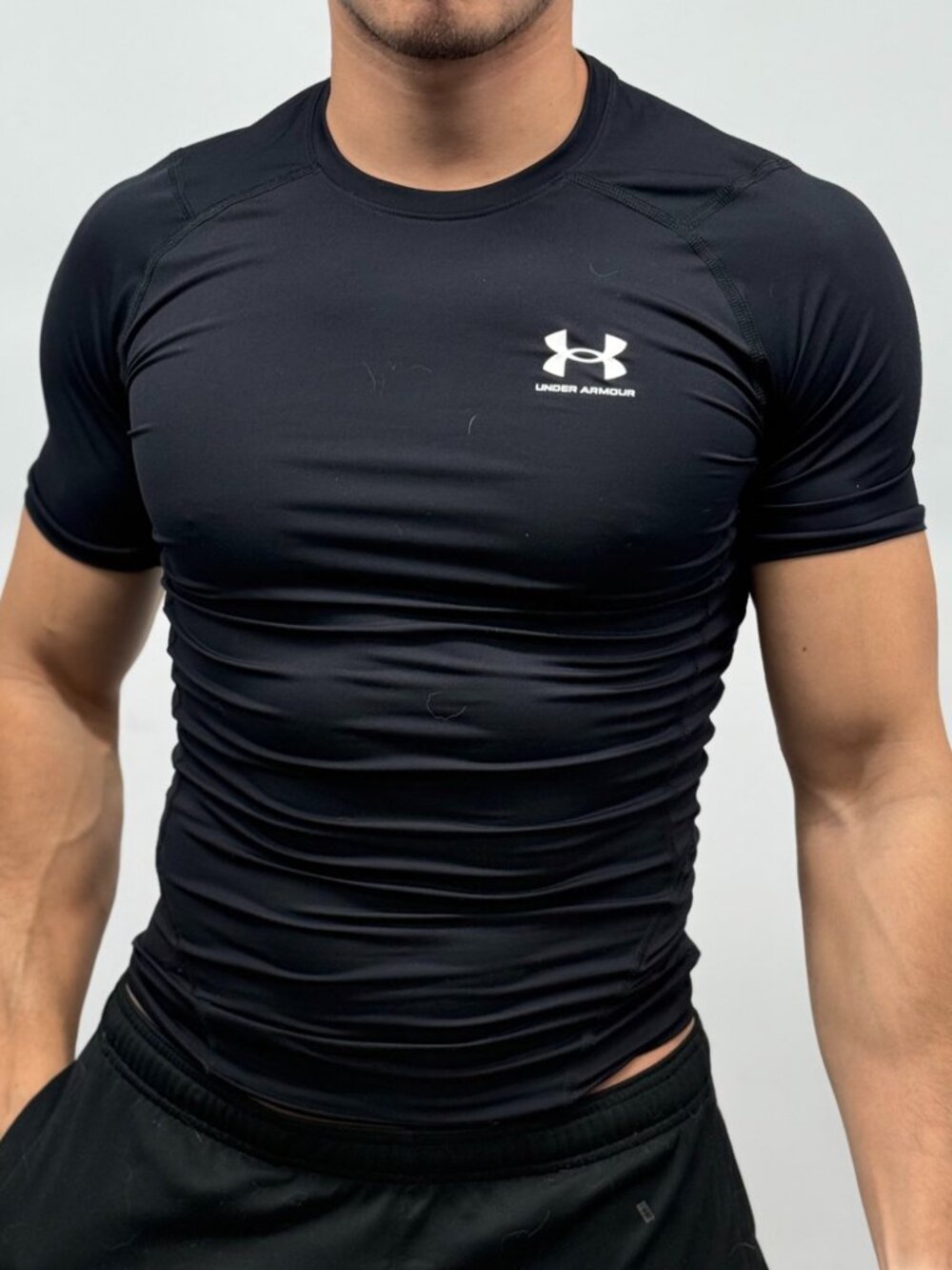 Under Armour Men's Compression Heat Gear Short Sleeve Shirt Black